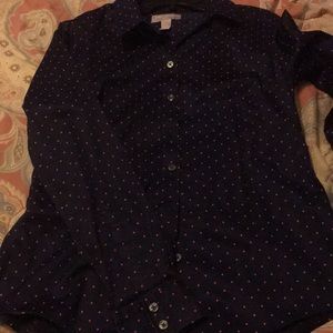 Navy and Pink polka Dot, Banana Republic Blouse
